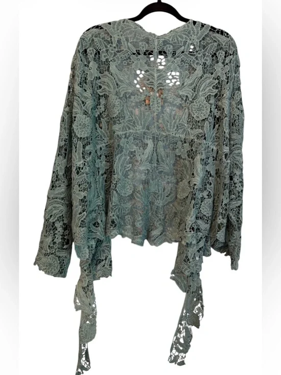 NEW!! 🔥 A Rare Bird Crochet 🦋 Butterfly Throwover Cardigan Boho Lace O/S NWT - Picture 5 of 11